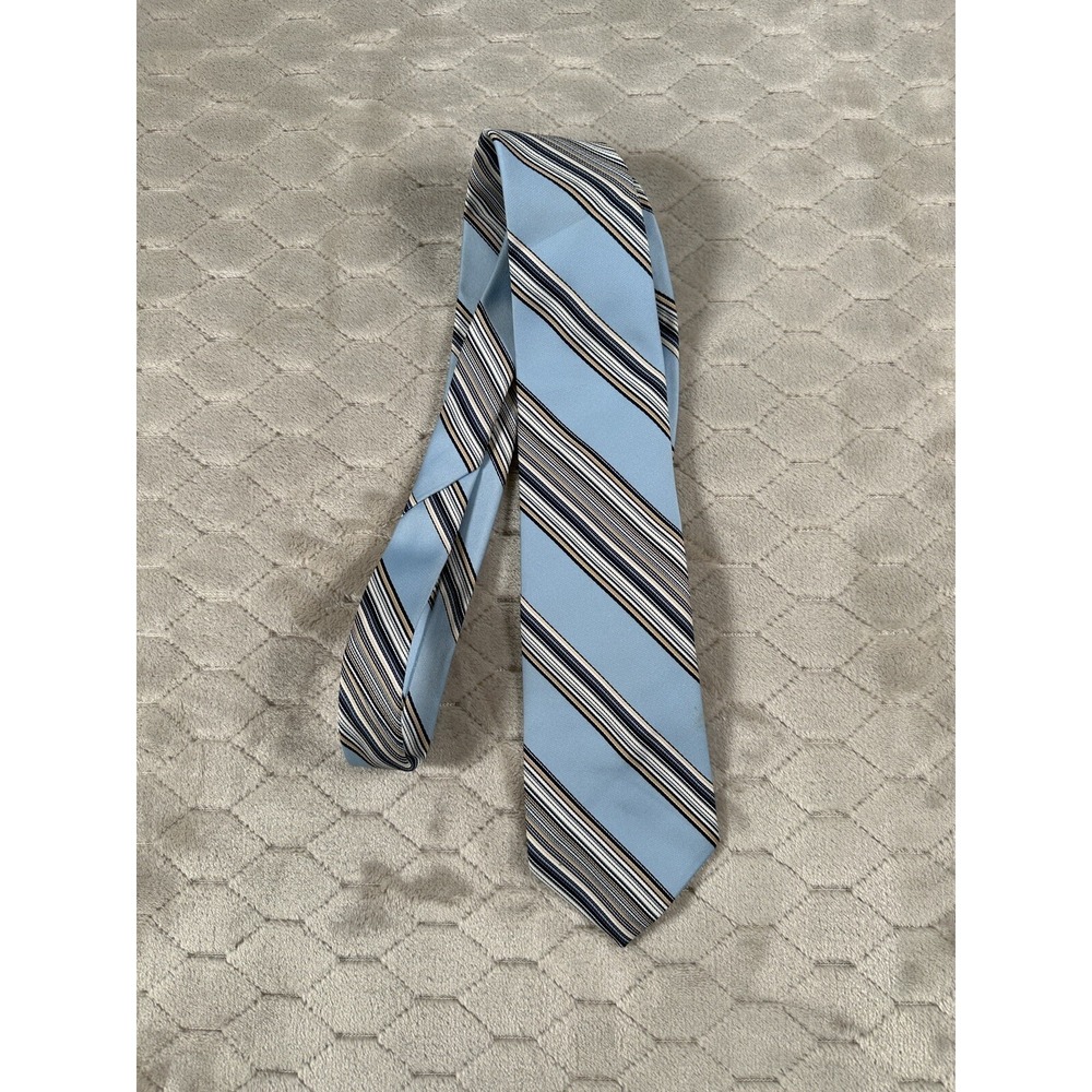 Vintage PAR EXCELLENCE 1970s Mens Blue Striped Tie